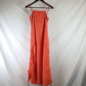Hyfve Peach Cargo Dress‎ With Adjustable Ruched Hem